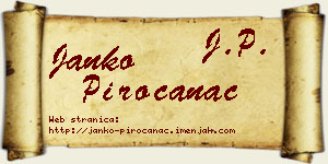 Janko Piroćanac vizit kartica